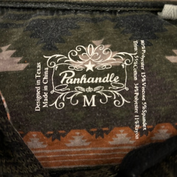 Western Panhandle Green Medium Hoodie Southwest jacket pockets olive army green - Picture 3 of 15